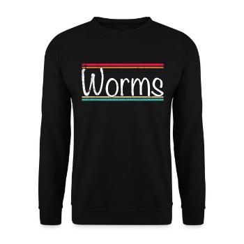 Worms - Unisex Sweatshirt - black - Front - Alina (178cm) & Michal (187cm)