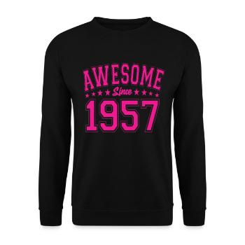 Awesome Since 1957 Birthday 1957 Vintage 1957 - Unisex Sweatshirt - black - Front - Alina (178cm) & Michal (187cm)