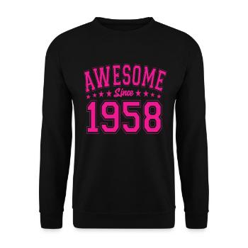 Awesome Since 1958 Birthday 1958 Vintage 1958 - Unisex Sweatshirt - black - Front - Alina (178cm) & Michal (187cm)