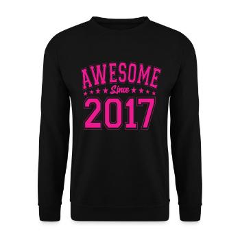 Awesome Since 2017 Birthday 2017 Vintage 2017 - Unisex Sweatshirt - black - Front - Alina (178cm) & Michal (187cm)