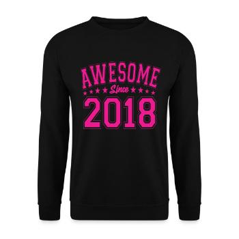 Awesome Since 2018 Birthday 2018 Vintage 2018 - Unisex Sweatshirt - black - Front - Alina (178cm) & Michal (187cm)