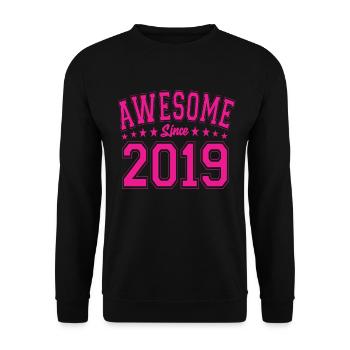 Awesome Since 2019 Birthday 2019 Vintage 2019 - Unisex Sweatshirt - black - Front - Alina (178cm) & Michal (187cm)