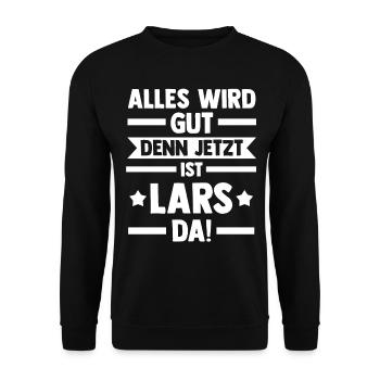 Lars - Unisex Pullover - Schwarz - Vorne - Alina (178cm) & Michal (187cm)