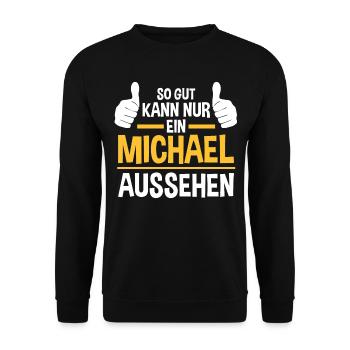 Michael - Unisex Pullover - Schwarz - Vorne - Alina (178cm) & Michal (187cm)