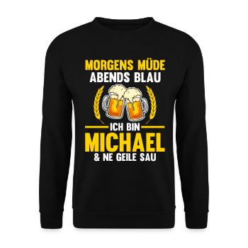 Michael - Unisex Pullover - Schwarz - Vorne - Alina (178cm) & Michal (187cm)