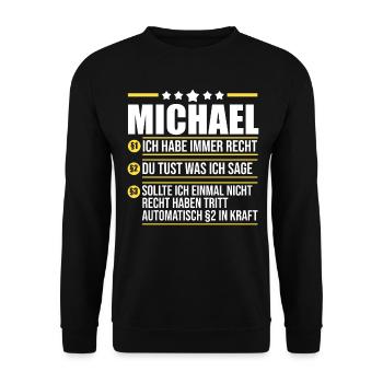 Michael - Unisex Pullover - Schwarz - Vorne - Alina (178cm) & Michal (187cm)