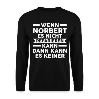 Norbert - Unisex Pullover - Schwarz - Vorne - Alina (178cm) & Michal (187cm)