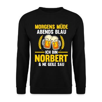 Norbert - Unisex Pullover - Schwarz - Vorne - Alina (178cm) & Michal (187cm)