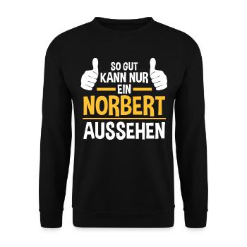 Norbert - Unisex Pullover - Schwarz - Vorne - Alina (178cm) & Michal (187cm)