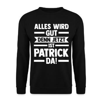 Patrick - Unisex Pullover - Schwarz - Vorne - Alina (178cm) & Michal (187cm)
