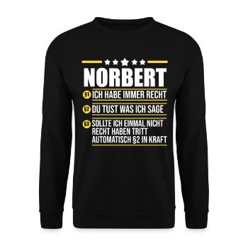 Norbert - Unisex Pullover - Schwarz - Vorne - Alina (178cm) & Michal (187cm)