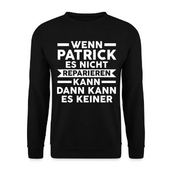 Patrick - Unisex Pullover - Schwarz - Vorne - Alina (178cm) & Michal (187cm)