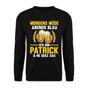 Patrick - Unisex Pullover - Schwarz - Vorne - Alina (178cm) & Michal (187cm)