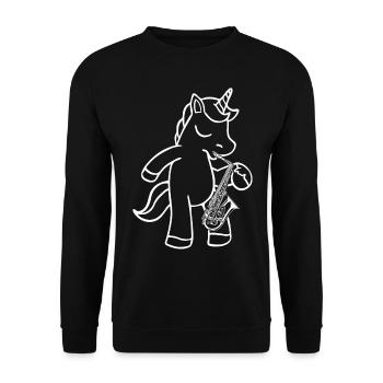Unicorn Saxophonist Unicorn Saxophone Player - Unisex Pullover - Schwarz - Vorne - Alina (178cm) & Michal (187cm)