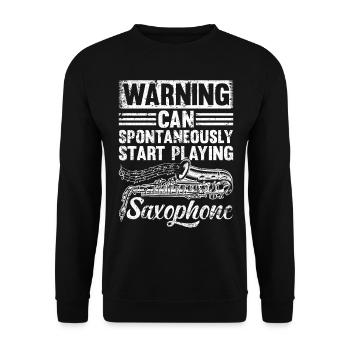 Saxophonist - Can Spontaneously Start Playing Saxo - Unisex Sweatshirt - black - Front - Alina (178cm) & Michal (187cm)