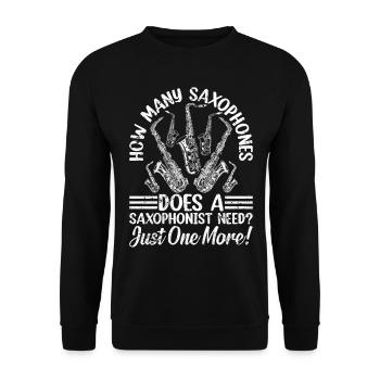 De combien de saxophones un saxophoniste a-t-il besoin ? - Sweat-shirt Unisexe - noir - Devant - Alina (178cm) & Michal (187cm)