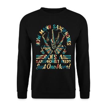 De combien de saxophones un saxophoniste a-t-il besoin ? Saxop - Sweat-shirt Unisexe - noir - Devant - Alina (178cm) & Michal (187cm)