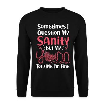 Knitting Knitter Sometimes I - Unisex Sweatshirt - black - Front - Alina (178cm) & Michal (187cm)