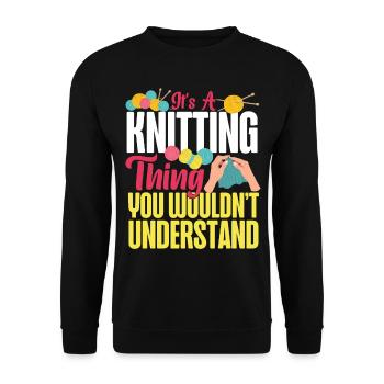 Tricot Tricoteur C’est un tricot - Sweat-shirt Unisexe - noir - Devant - Alina (178cm) & Michal (187cm)