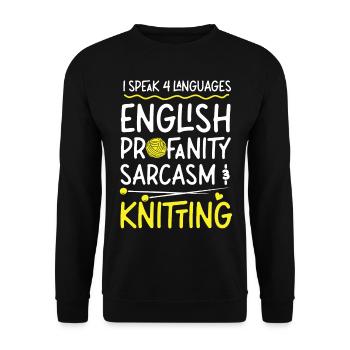 Knitting Knitter I Speak 4 - Unisex Sweatshirt - black - Front - Alina (178cm) & Michal (187cm)
