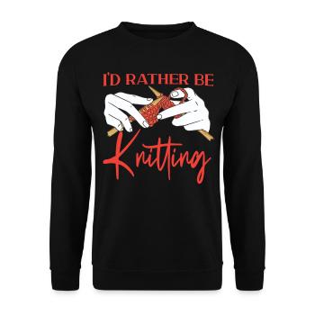 Knitting Knitter I'd Rather Be - Unisex Sweatshirt - black - Front - Alina (178cm) & Michal (187cm)