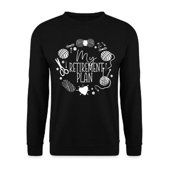 Tricot Tricoteur a pris sa retraite - Sweat-shirt Unisexe - noir - Devant - Alina (178cm) & Michal (187cm)