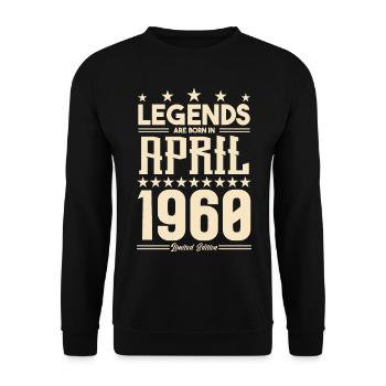 Gift Legend April 1960 gift April 1960. April - Unisex Sweatshirt - black - Front - Alina (178cm) & Michal (187cm)