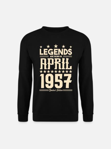 Geschenk Legende April 1957 Geschenk April 1957. April - Unisex Pullover - Schwarz