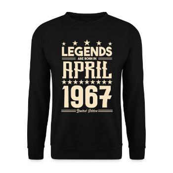 Gift Legend April 1967 gift April 1967. April - Unisex Sweatshirt - black - Front - Alina (178cm) & Michal (187cm)
