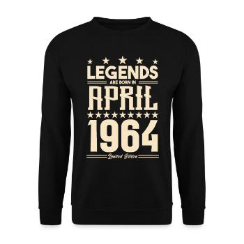 Gift Legend April 1964 gift April 1964. April - Unisex Sweatshirt - black - Front - Alina (178cm) & Michal (187cm)
