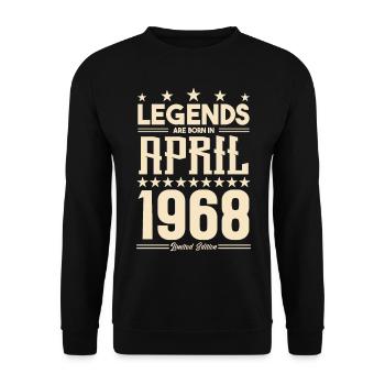 Gift Legend April 1968 gift April 1968. April - Unisex Sweatshirt - black - Front - Alina (178cm) & Michal (187cm)