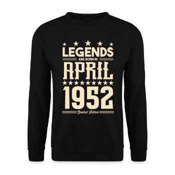 Gift Legend April 1952 gift April 1952. April - Unisex Sweatshirt - black - Front - Alina (178cm) & Michal (187cm)