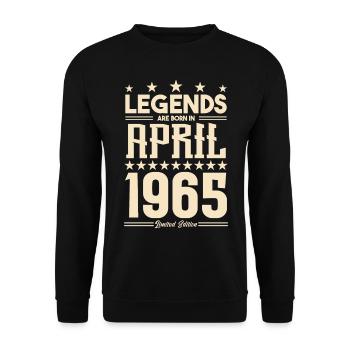 Gift Legend April 1965 gift April 1965. April - Unisex Sweatshirt - black - Front - Alina (178cm) & Michal (187cm)
