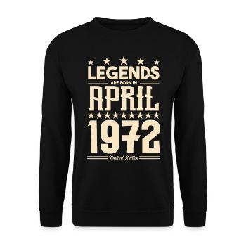 Gift Legend April 1972 gift April 1972. April - Unisex Sweatshirt - black - Front - Alina (178cm) & Michal (187cm)