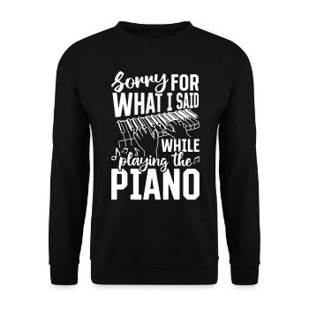 Désolé pour ce que j’ai dit en jouant du piano - Pi - Sweat-shirt Unisexe - noir - Devant - Alina (178cm) & Michal (187cm)