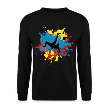 Fußball - Unisex Pullover - Schwarz - Vorne - Alina (178cm) & Michal (187cm)