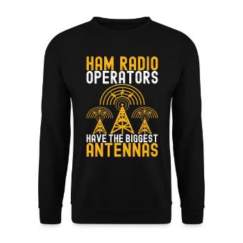 Ham Radio Ham Radio Operator - Unisex Sweatshirt - black - Front - Alina (178cm) & Michal (187cm)