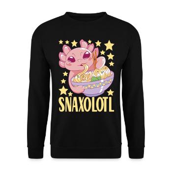 Anime Ramen Axolotl - Unisex Pullover - Schwarz - Vorne - Alina (178cm) & Michal (187cm)
