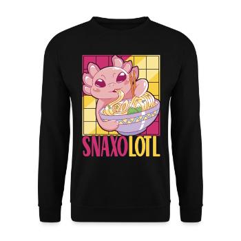 Anime Ramen Axolotl - Unisex Pullover - Schwarz - Vorne - Alina (178cm) & Michal (187cm)