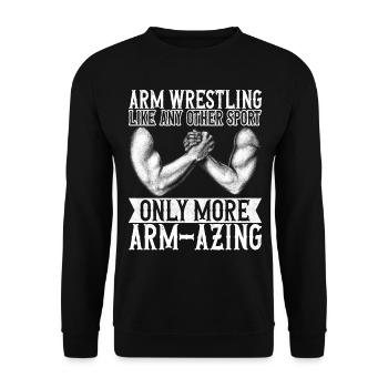 Arm wrestling arm wrestling - Unisex Sweatshirt - black - Front - Alina (178cm) & Michal (187cm)