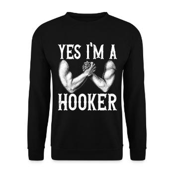 Arm wrestling arm wrestling - Unisex Sweatshirt - black - Front - Alina (178cm) & Michal (187cm)