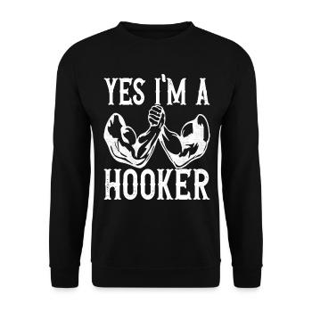 Arm wrestling arm wrestling - Unisex Sweatshirt - black - Front - Alina (178cm) & Michal (187cm)