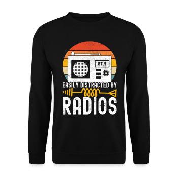 Ham Radio Ham Radio Operator - Unisex Sweatshirt - black - Front - Alina (178cm) & Michal (187cm)