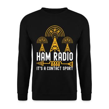 Ham Radio Ham Radio Operator - Unisex Sweatshirt - black - Front - Alina (178cm) & Michal (187cm)