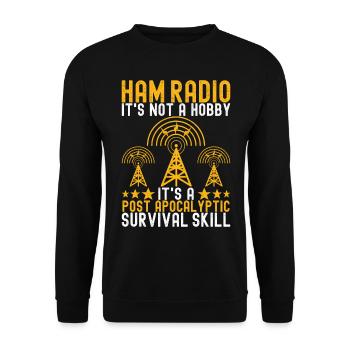 Ham Radio Ham Radio Operator - Unisex Sweatshirt - black - Front - Alina (178cm) & Michal (187cm)