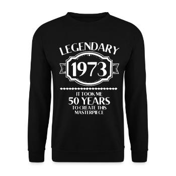 50th birthday Vintage 1973 - Unisex Sweatshirt - black - Front - Alina (178cm) & Michal (187cm)