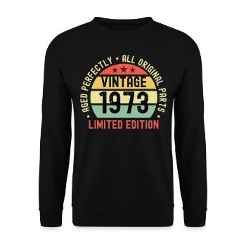 50th birthday Vintage 1973 - Unisex Sweatshirt - black - Front - Alina (178cm) & Michal (187cm)