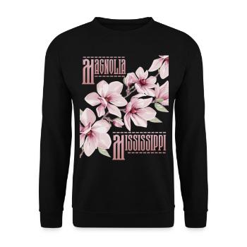 Magnolia National Flower State of Mississippi USA - Unisex Sweatshirt - black - Front - Alina (178cm) & Michal (187cm)