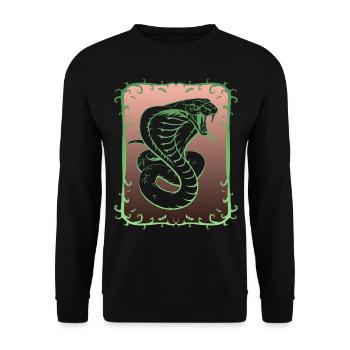 Serpent Cobra, dent empoisonnée - Sweat-shirt Unisexe - noir - Devant - Alina (178cm) & Michal (187cm)