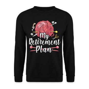 Tricot Tricoteur a pris sa retraite - Sweat-shirt Unisexe - noir - Devant - Alina (178cm) & Michal (187cm)